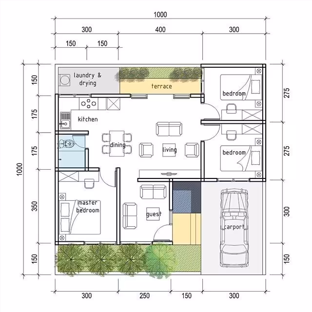 Nawah Arsitek Desain Rumah 10x10 3D Modern & Kekinian