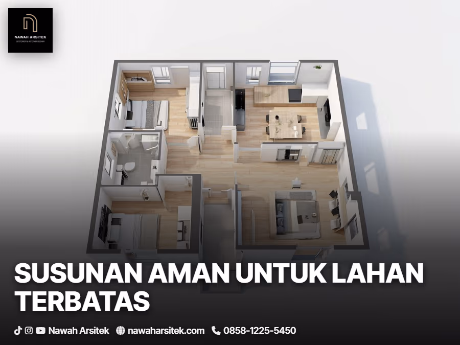 susunan ruang yang paling aman untuk lahan 7x9